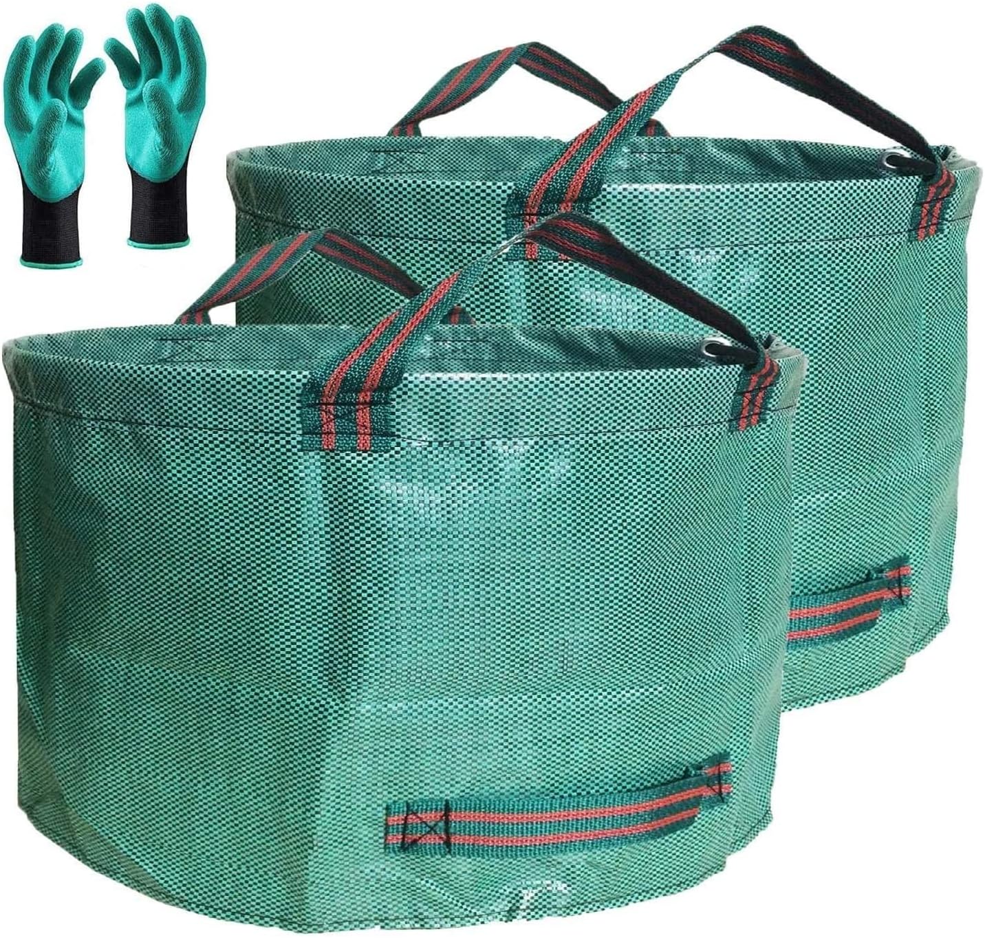 2-Pack 46 (D26,H19 4 Standard Gallon Lawn Garden Bags in) Yard Waste Bags W/Gardening Gloves for Leaf Bag,Yard