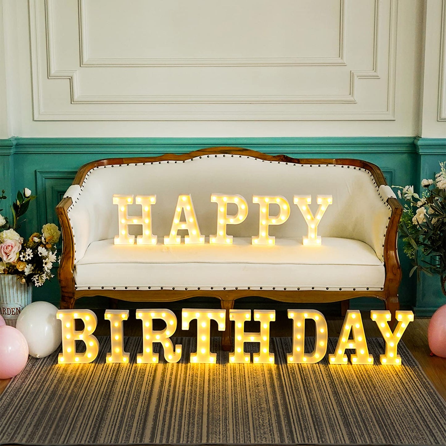 Brightdeco 155 Bulbs Happy Birthday LED Marquee Light Up Letters Sign (Large Size)