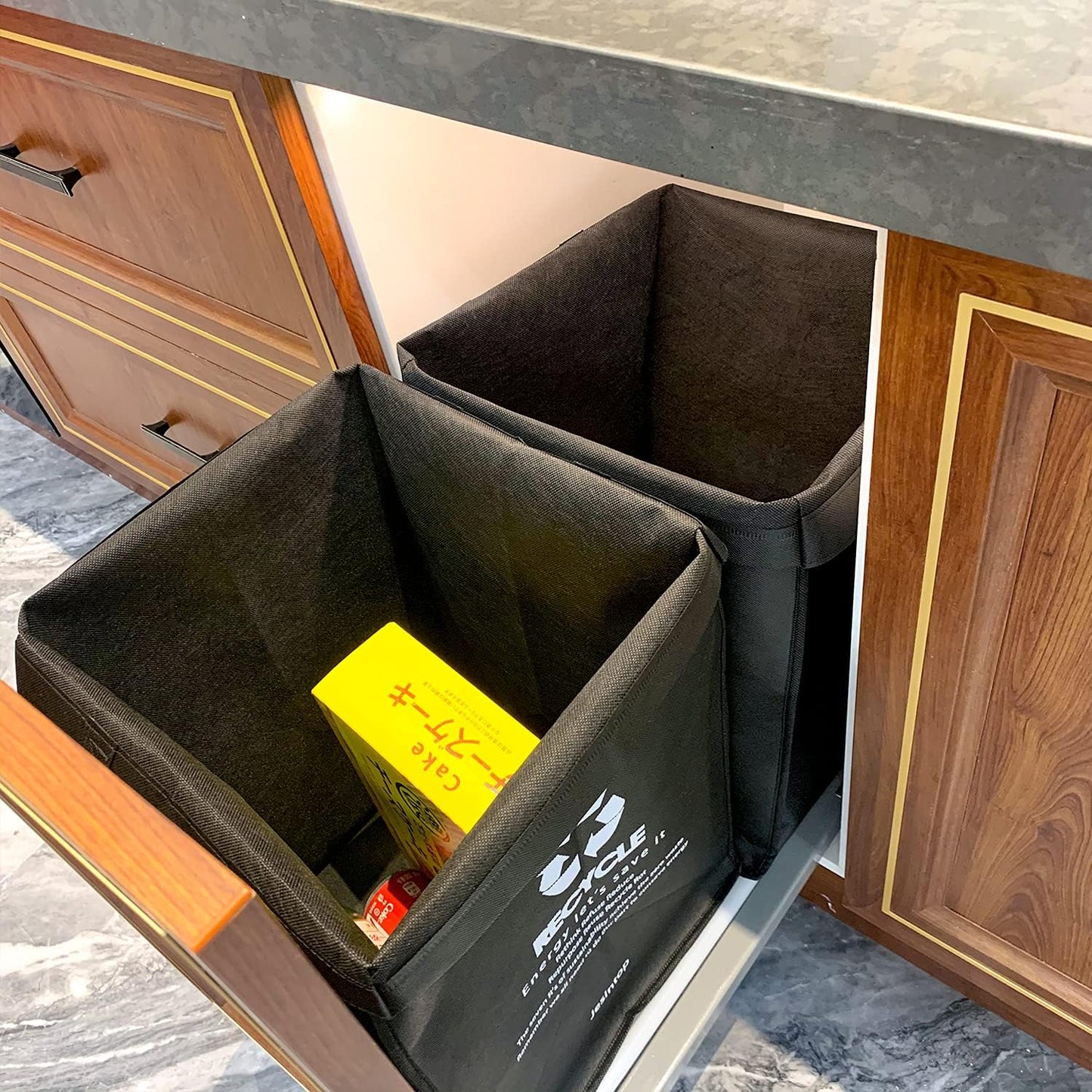 Recycle Bins for Kitchen, Ultra-Large Capacity Waste Bin Bags for Home Trash Sorting Organizer Baskets, 29 Gal Series