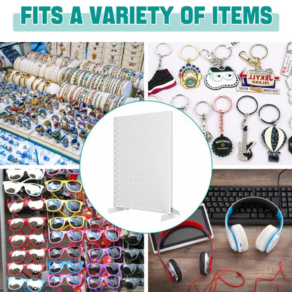 EVERHANGER Metal Pegboard Display Stand, Freestanding Tabletop Pegboard Display for Craft Shows & Fairs, 12"X16", 4pcs Gray