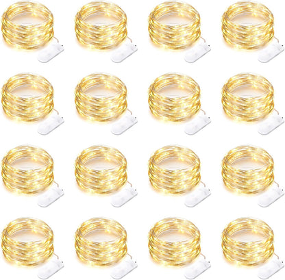 16 Pack 30 10 Led Fairy Lights Battery Operated String Lights Feet Waterproof Twinkle Lights Mason Jar Lights Silver