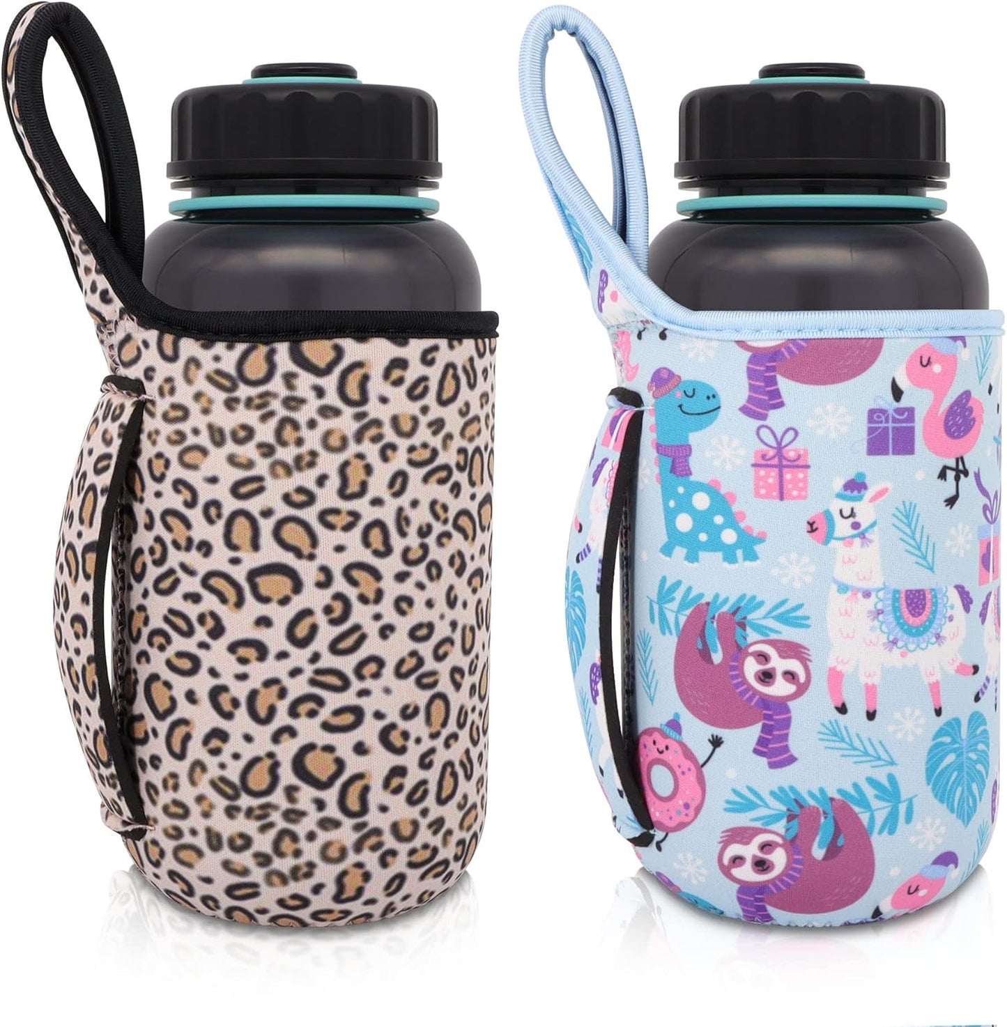 AJLTPA 2Pack 32 Oz Reusable Neoprene Insulator Water bottle Carrier holder Sleeves with Handle for Wide Mouth Sport