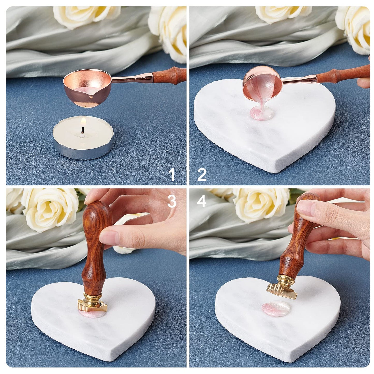 CRASPIRE Wax Seal Stamp Bear Vintage Sealing Wax Stamps Removable Brass Head Sealing Stamp with Wooden Handle for Wedding Invitations Valentine's Day Envelope Christmas Thanksgiving Gift Wrap