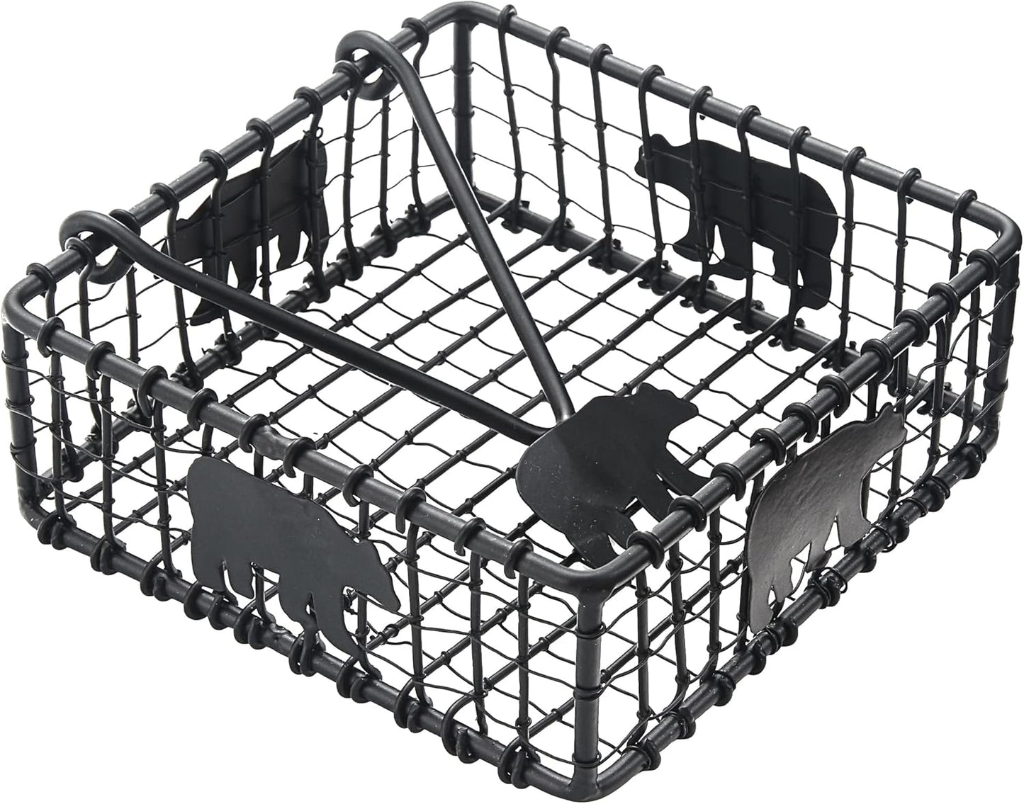 Park Designs Black Bear Wire Beverage Napkin Holder, Lodge Style