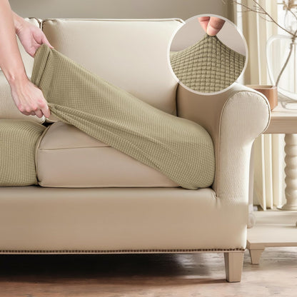 SUBRTEX Couch Slipcover | RV Seater Slip Loveseat Stretch Durable Sofa Cushion Cover for Livingroom, Small, Sand