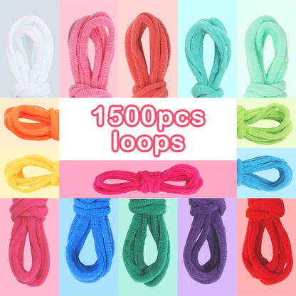 1500 PCS Weaving Loom 15 Color Loop 7 inch Potholder Durable Nylon DIY Craft Project for Rainbow Themed Potholder Weaving Loops Kit Elastic Ideal Gifts for DIY Crafts Supplies