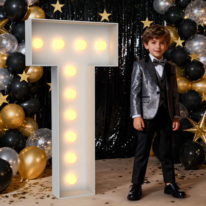 Light up Letters 3ft Marquee Letters That Light up T Lighted Marquee Letter Giant LED Letter Pre-Cut Foam Board for Birthday Christmas Wedding Halloween Engagement Graduation Prom Party Decorations