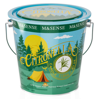 M&SENSE Citronella Peppermint Scented Candle 40 oz,Citronella Peppermint Candles Outdoor Indoor,Summer Candles for Outside,250 Hours Burn Time,Nature Soy Wax