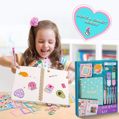 DIY Journal Kit for Girls, Scrapbook & Diary Supplies Set, Birthday Gifts for Teen Girls Craft Sets - Unleash Creativity Journaling Art Crafts Kit - Ideal Gifts for 8 9 10 11 12 13 14 Year Old Girl