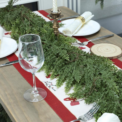 MDSTBN 6ft Christmas Garland Realistic Soft and Thickness Green Faux Cedar Pine Garland Artificial Cedar Cypress Garland for Home Fireplace Wall Indoor Outdoor Holiday Party Home Decoration