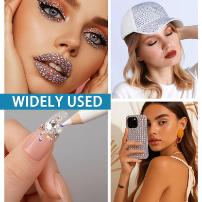 23800 Pcs Hotfix Crystal AB Flatback Rhinestones Bulk for Crafts,Clothes,Nail Art with Rhinestone Transfer Paper and Picking Pen and Clip (SS10,Crystal AB)