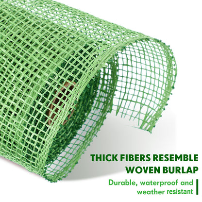 Chuangdi 3 Rolls Poly Burlap Deco Mesh 10 Inch Army Green Deco Poly Decorative Mesh Ribbon Wrapping Ribbon Rolls for Home Door Wreath Decoration DIY Crafts Making