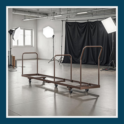OEF Furnishings OEFDY-50 Folding Chair Dolly – Heavy-Duty Steel Cart (50-Chair Capacity, Vertical Stacking, Fits Most Standard Folding Chairs)