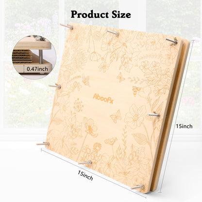 Aboofx Extra Large Flower Press Kit for Adults, 15"x 15" 6 Layers Wooden Flowers Pressing for DIY Easter Theme Pressed Flowers Art, Big Flower Preservation Kit for Frame Bookmark Resin Craft Projects