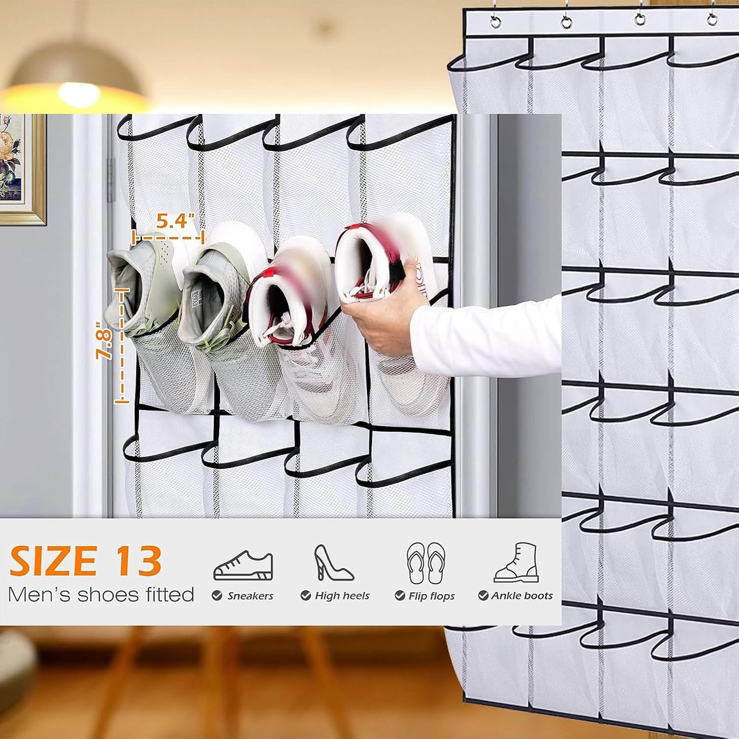 Over the Door Shoe Organizer, Shoe Rack, Door Underwear Organizer, Sunglasses Storage, Food Snacks Pouches, High Heel