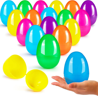 3.15" 264PCS JOYIN Easter Eggs, Fillable Plastic Eggs Empty Colorful Bright Eggshells with Hinge for Easter Hunt