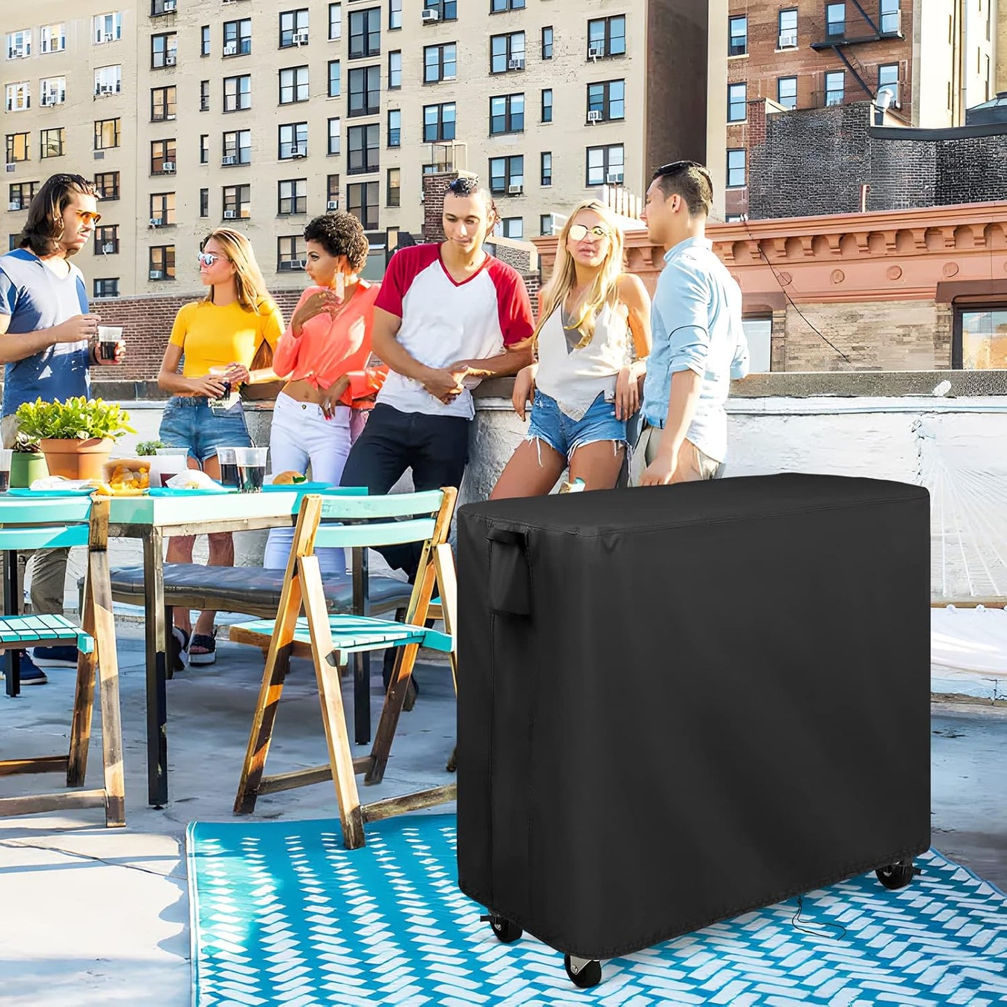 89.8 38''L x24''W x35''H Kingling Cooler Cart Cover for Keter Quart Patio Cooler Cart, Waterproof Outdoor Cooler Cart