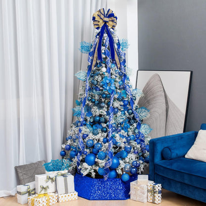 XmasExp 60mm Christmas Ball Ornaments, Shatterproof Decorations for Xmas Tree Balls, 24ct (Blue, 2.36")