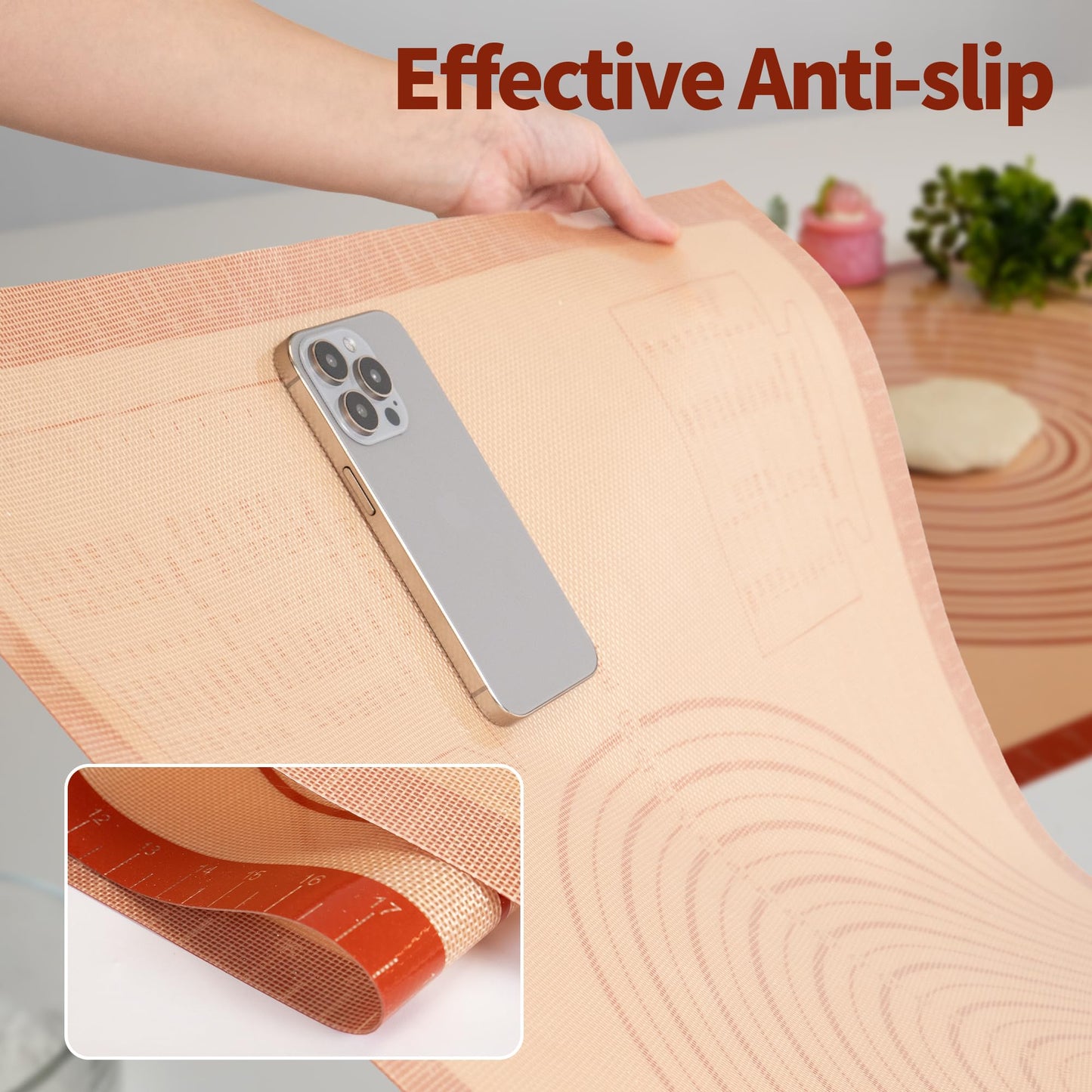 UWILLION Silicone Pastry Mat 36 x 24 Inch Extra Large Baking Mat with Measurement for Counter Dough, Rolling, Fondant, Pie Crust