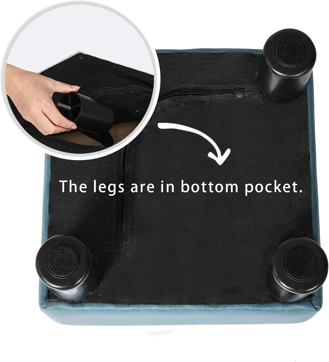 13" Homebeez Small Footstool Leathaire Fabric Ottoman Footrest Modern Home Living Room Bedroom Square Stool with Padded