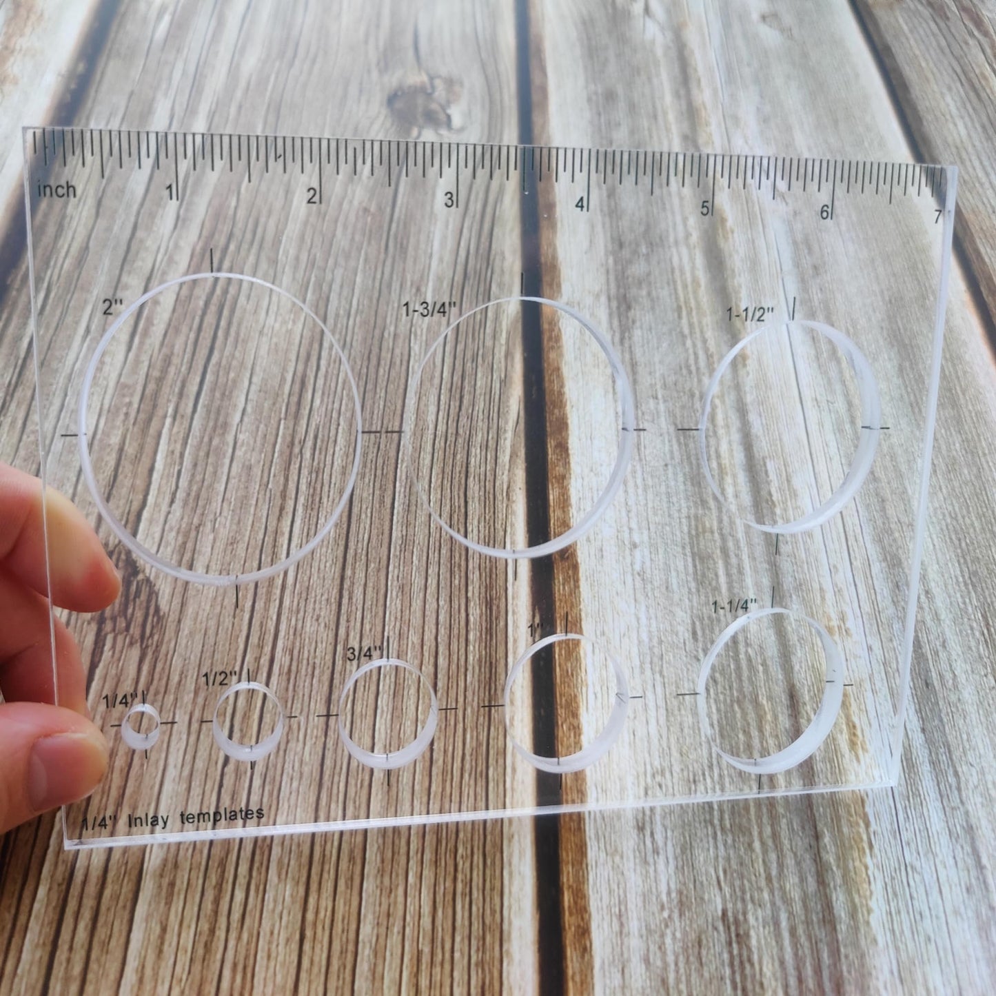 Kingria 8 in1 Bowtie Jia Router Template for Woodworking 1/4'' Thick DIY Router Template Jig Kit Acrylic Circle Inlay Template Decorative Guide (Circle)