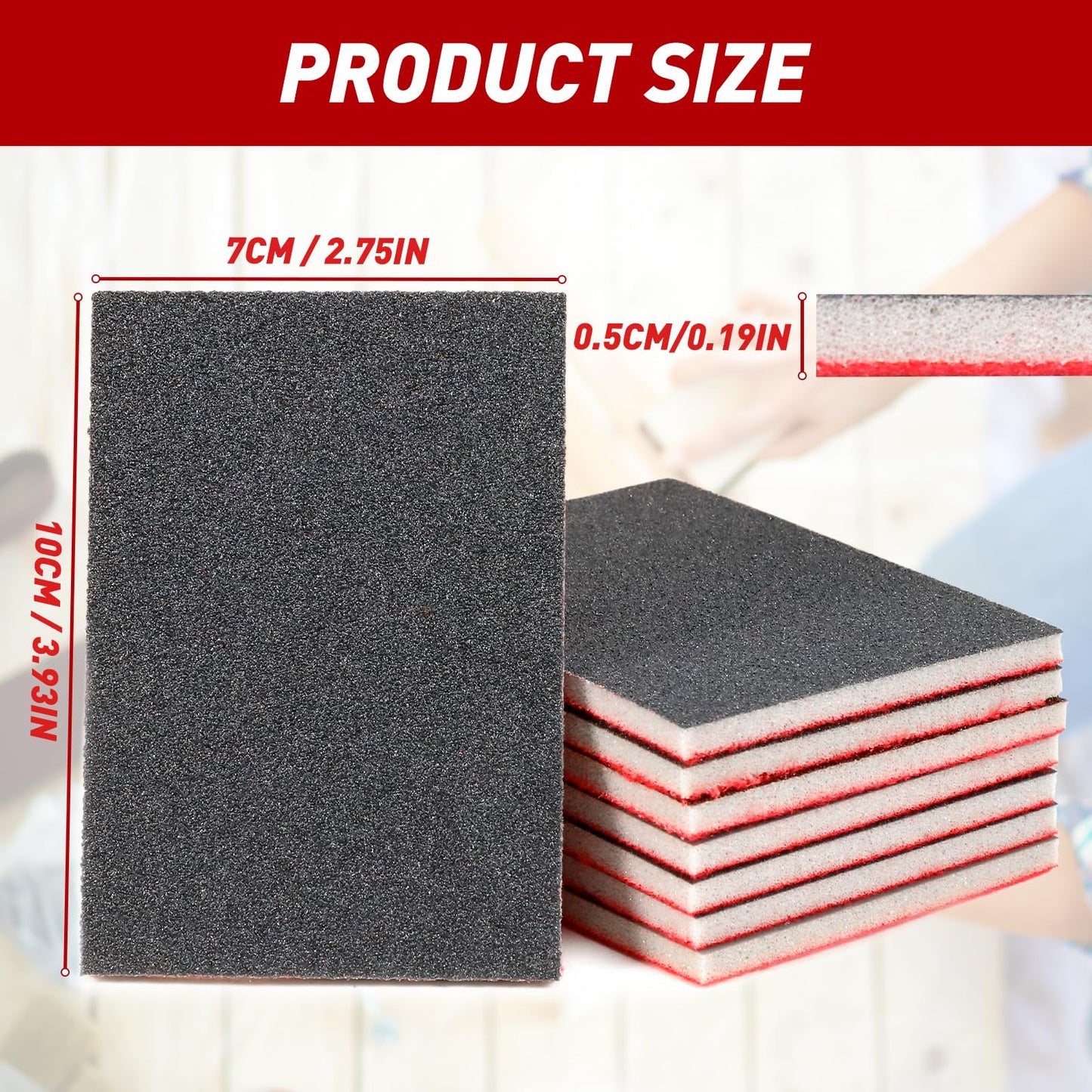 24 Pcs Sanding Sponge 80-3000 Grit Sandpaper Assortment, Washable & Reusable Sanding Blocks for Wood, Metal, Drywall, Glazing, Wet Dry Sandpaper for Smooth Finishing