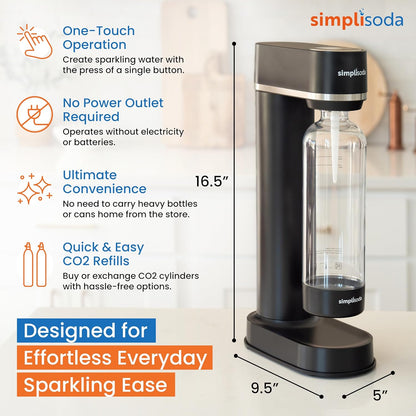 CO2 Simpli Soda BL Sparkling Water Maker, Premium Soda Streaming Machine, Carbonated Water Machine and Soda Maker