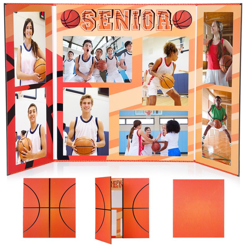 Dunzoom Basketball Senior Night Gifts Basketball Picture Frame for 4x6 Photographs 8 Photo 2026 Senior Night Picture Frame Graduation Gifts for Sport Theme Party Favors Supplies