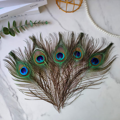 THARAHT 120pcs Peacock Feather Natural in Bulk 10-12 inch 25-30cm for Craft Vase Wedding Home Party Christmas Day Decoration Peacock Feathers