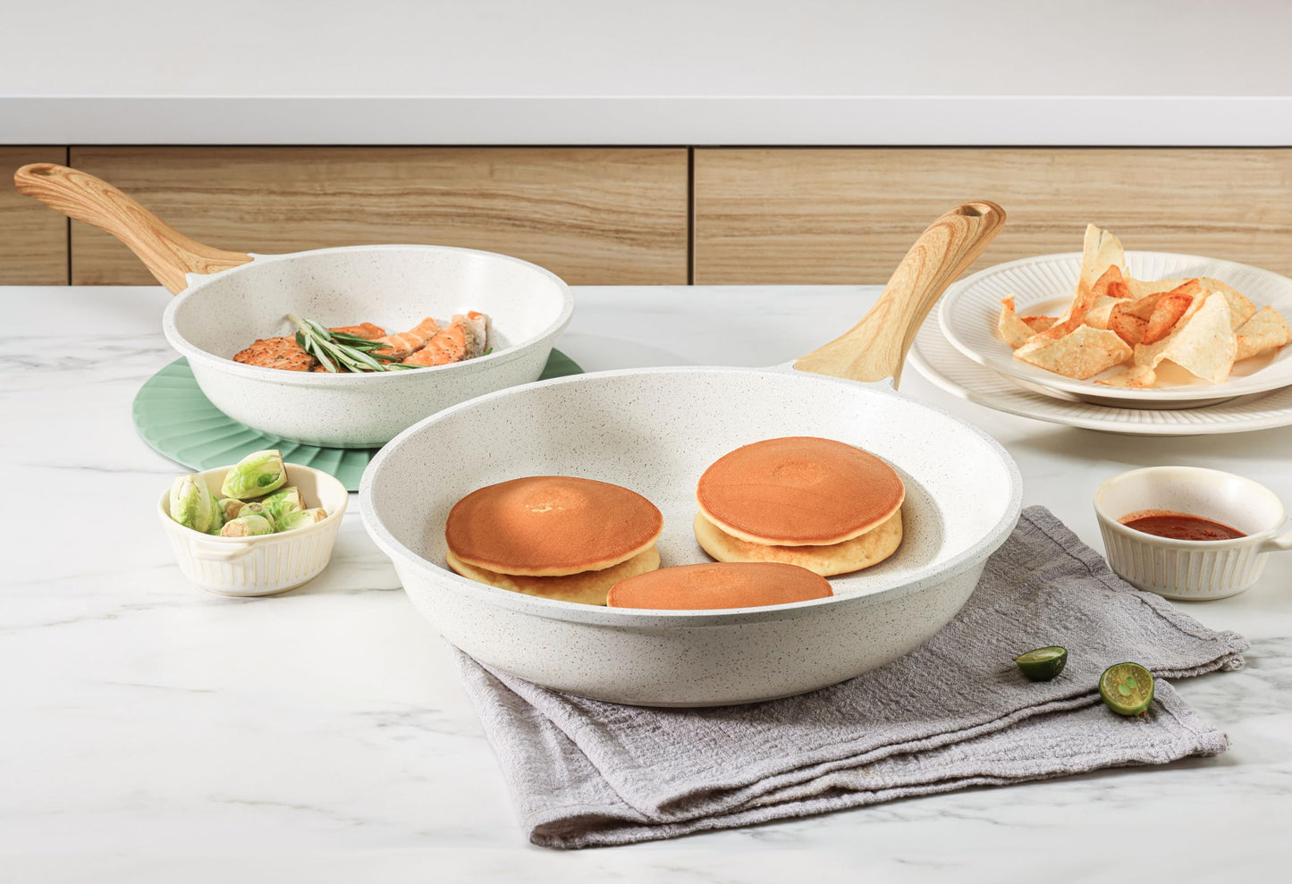 SENSARTE Nonstick Ceramic Cookware Set 13-Piece, Healthy Pots and Pans Set, Non-toxic Kitchen Cooking Set with Stay-Cool Handles, Silicone Tools and Pot Protectors, PFAS and PFOA Free