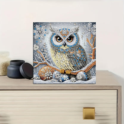 KUFWKEY DIY 4Pcs Set 5D Diamond Painting Kits for Adults,Owl Diamond Art Kit for Beginners, Special Shape Partial Crystal Rhinestones Sparkling Gem Art,Mosaic Crafts,Home Decor,11.81X11.81 inchs