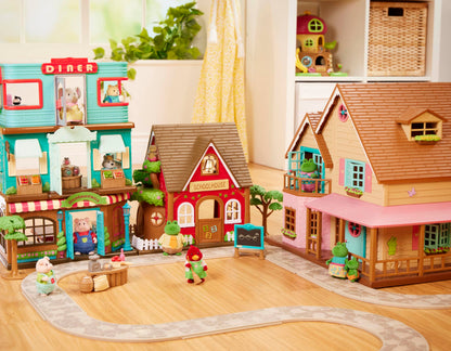 Li'l Woodzeez – Tickle – Your – Taste – Buds Bakery Dollhouse Playset with Furniture & Accessories for Pretend Play, Miniature Toy Food & Kitchen Set, 3+ Years
