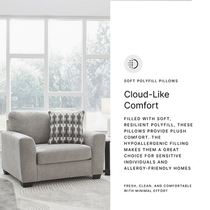 Signature Design by Ashley Avenal Park Casual Upholstered Oversized Chair with 1 Toss Pillow, Light Gray