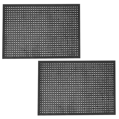 Anti Fatigue Outdoor Rubber Floor Mat 2 Pack Commercial Restaurant Kitchen Mats for Floors Non-Slip Bar Floor Mats Rubber Door mat Drainage Mats Utility Garage Use 36" x 60" Black
