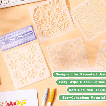 72 Pcs Mandala Stencils, 4 inch Artistic Printing Reusable Stencils for Painting on Wood, Wall & Floor Decor, Scrapbooking, Drawing, Crafts, DIY Rock Painting and face