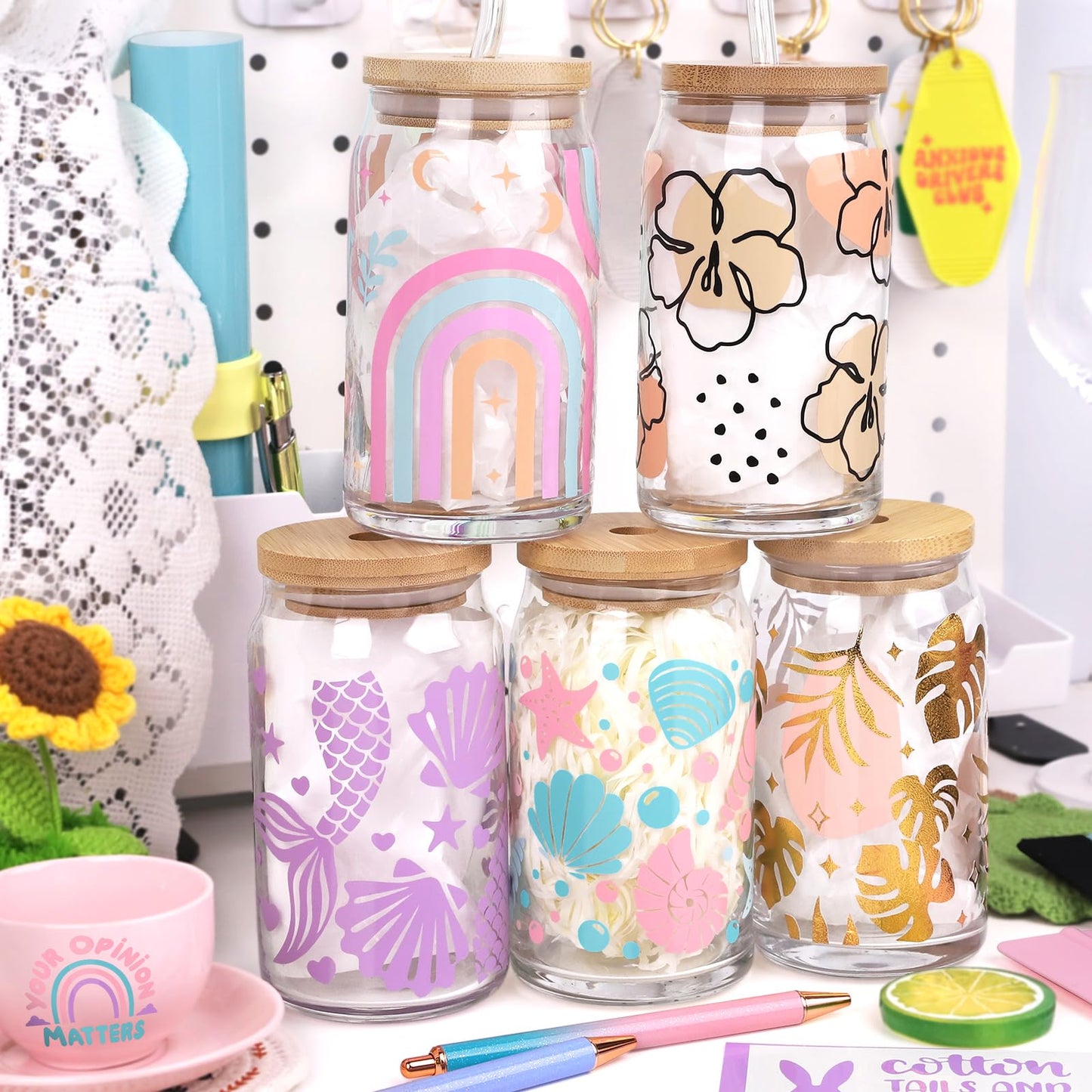 WRAPXPERT Boho Color Permanent Vinyl Sheets - 12 Sheets Bundle 12"x12" Pastel Colors Craft Vinyl Sheets Glossy Adhesive Vinyl Craft Cutters DIY Projects