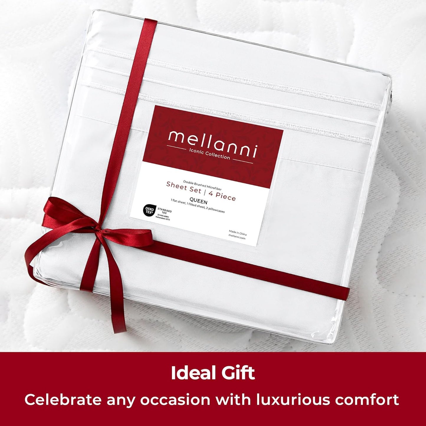 Mellanni King Sheets - 4 PC Ultra Soft Cooling Bedding Set - Hotel Luxury, Wrinkle & Fade Resistant | White