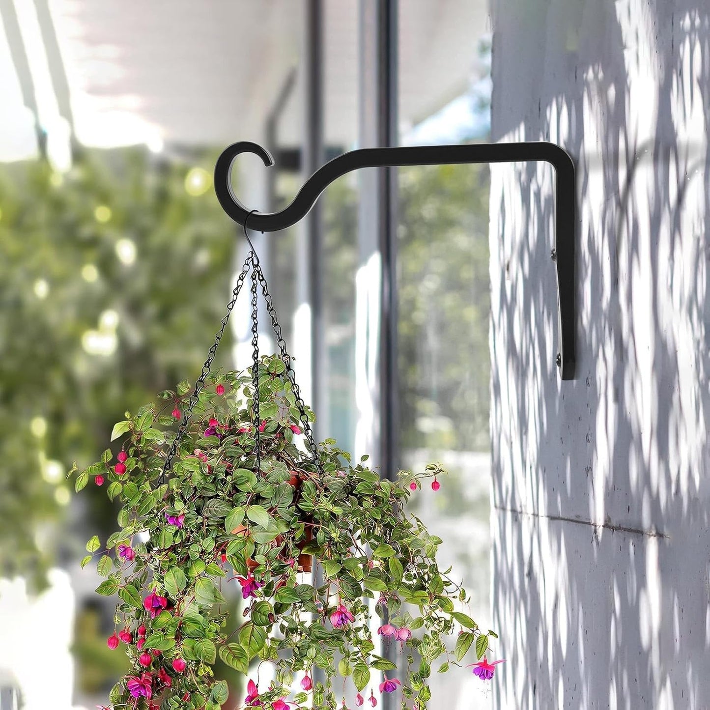 BOLITE Plant Hangers - 6 Inch Indoor/Outdoor Wall Hooks for Planters & Lanterns | 2 Pack, Black