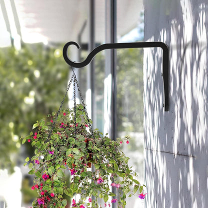 BOLITE Plant Hangers - 6 Inch Indoor/Outdoor Wall Hooks for Planters & Lanterns | 2 Pack, Black