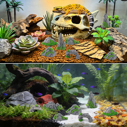 Rismise Diorama Rocks 10pcs Diorama Supplies Fake Rocks Artificial Garden Figurine Stone Scene Accessories Stone Miniature Stones Rock for Micro Train Railway Sand Table Landscape Garden Accessories