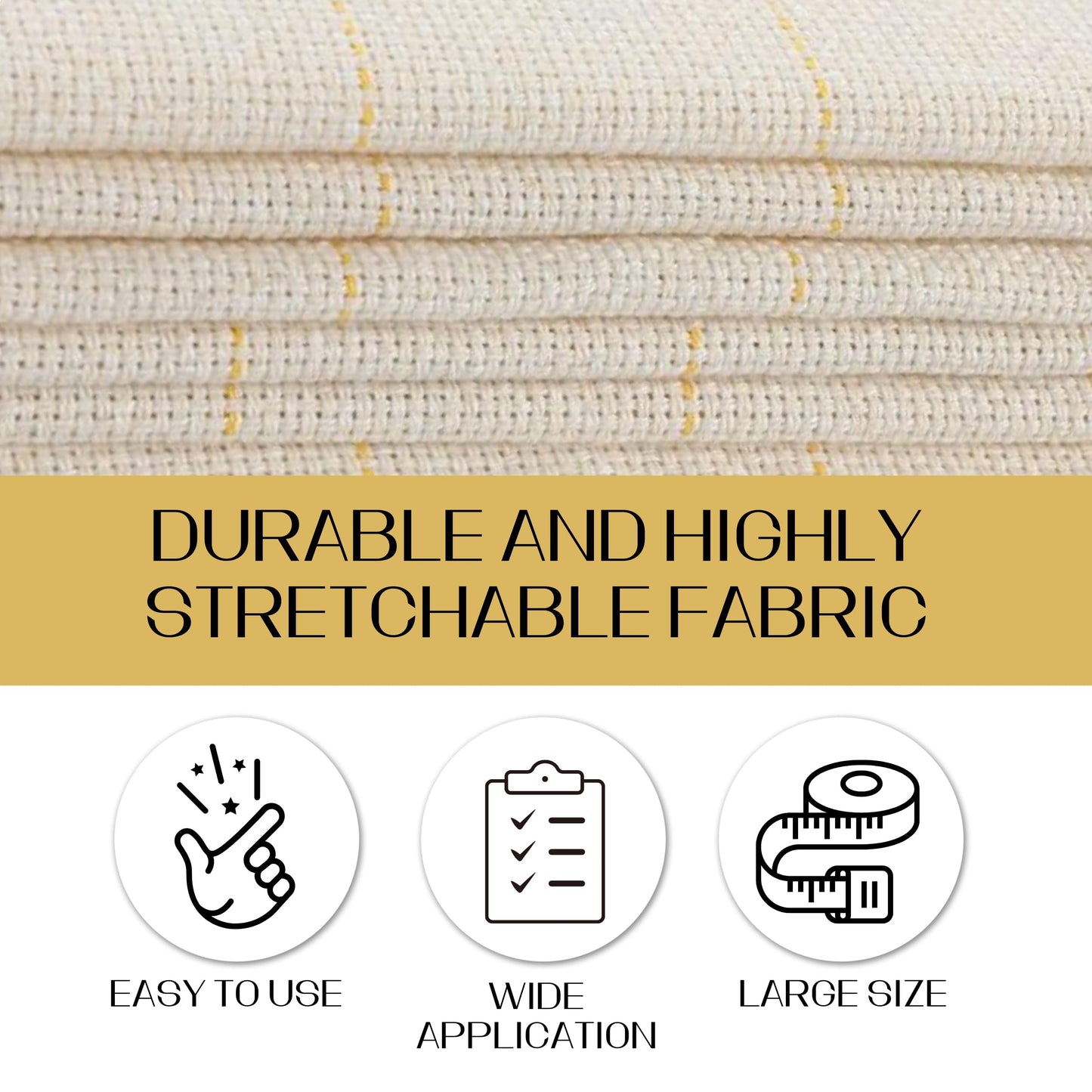 72x40 Inch Primary Tufting Cloth and Backing 72x40'' Primary Monks Cloth and Black Final Backing Fabric for Tufting Gun Rug Making Embroidery Crafts Favors