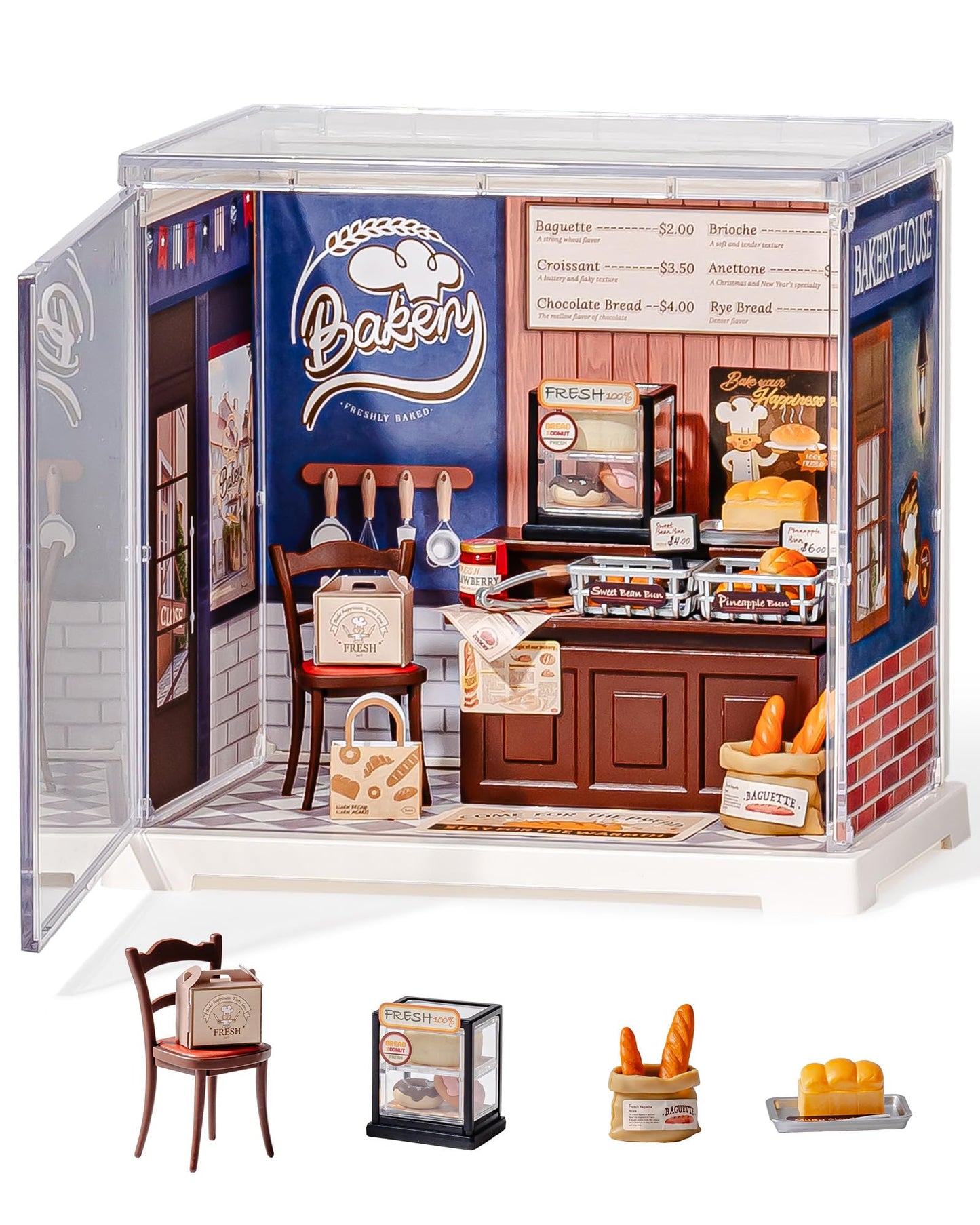 Rolife Super Creator Mini Series Fruits Shop, DIY Plastic Miniature Kits Retail Store Series, Mini Model House Building Set for Teens Aged 14+, DIY Crafts/Hobbies for Adults (Nature Energy Fruits)