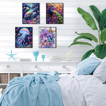 CraftCraze 12 Pack Animals Diamond Art Painting Kits for Adults - 5D Diamond Dots for Adults Beginner,DIY Round Full Drill Gem Art Painting by Numbers kit for Wall Decor Gifts 12x16 inch