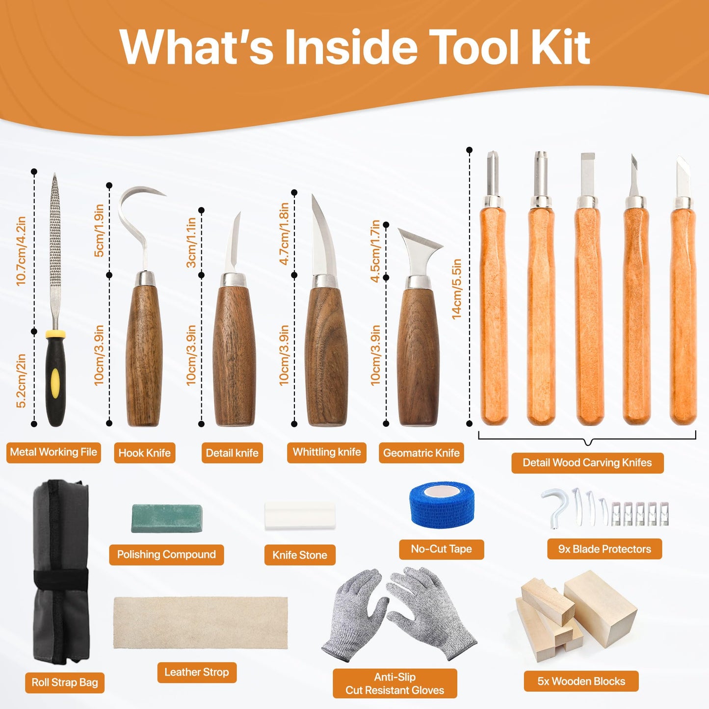 CARVCRAZE Wood Carving Tools Set 30-in-1 Wood Carving Knife Kit, Whittling Knife, Craft Kits for Adults, Wood Working Tools and Accessories, Knives, Whittling Kits, Hobbies for Adults