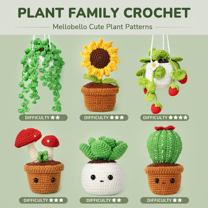 Crochet Kits for Adults - Beginner Crochet Kit for Adults with Video Tutorials - Crochet Plant Kit Flower Succulent Cactus - Easy to Learn Starter Amigurumi Knitting Crafts Hobbies Gifts for Women