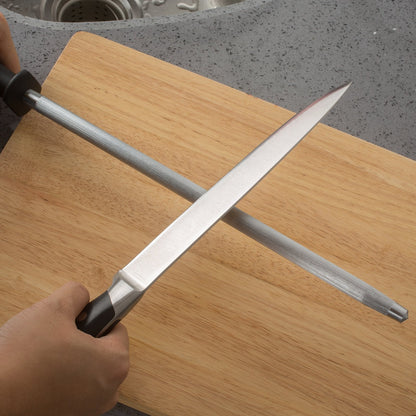 Professional Carbon Steel Black Knife Sharpening Steel, Black 12 Inch