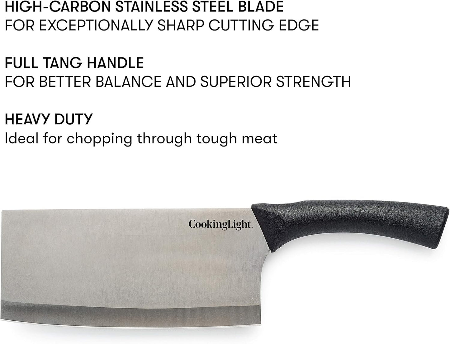 Cooking Light Heavy Duty Chopper, Ergonomic Handle, 7 Inch Butcher Knife, High Carbon Stainless Steel Blade
