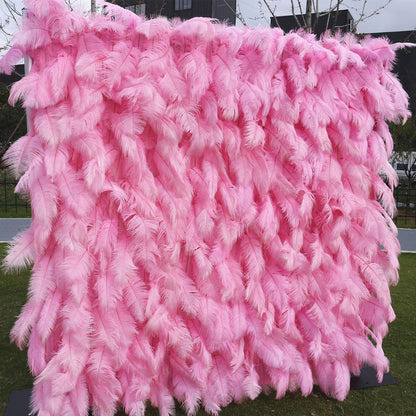 ZOCWJK Artificial Flower Wall Panels, Wedding Feather Decoration Feather Wall,Artificial Flower Wall Backdrop, 3D Feather Panels for Backdrop Wedding Wall Decoration 1m*2m(