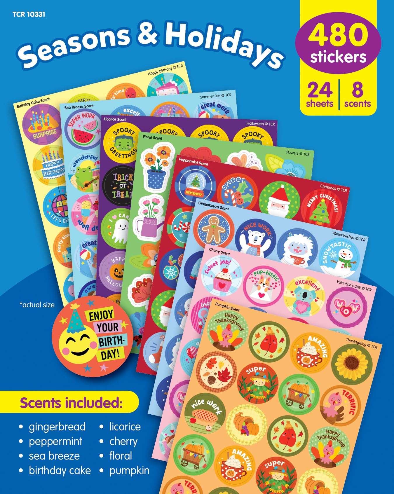 Teacher Created Resources Seasons & Holidays Smelly Stickers Variety Pack (TCR10331)