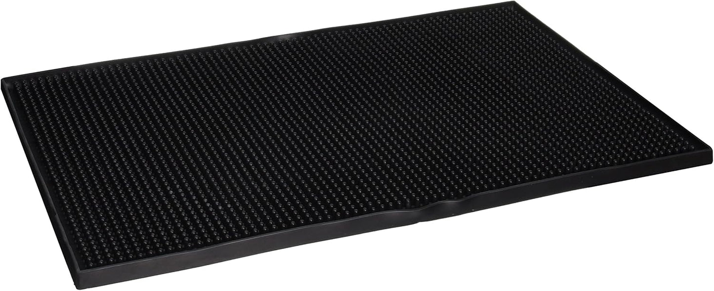 Update International BSM-1218BK Rubber Bar Service Mat, 18" x 12"